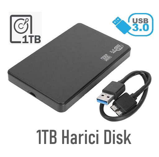 1TB USB 3.0 Siyah Harici Taşınabilir Disk